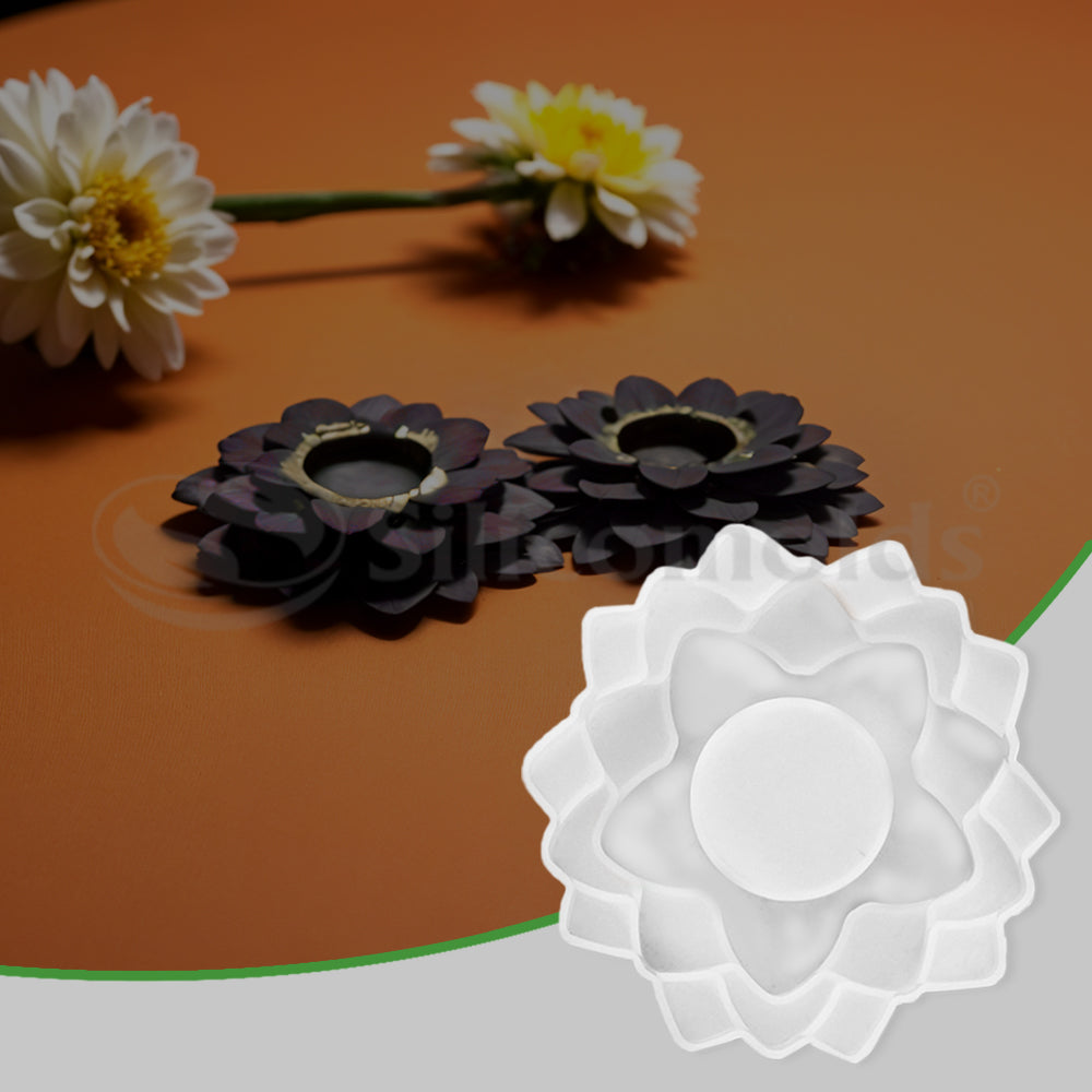 SILICOMOLDS - MULTI STAIN 3D FLOWER TEALIGHT DESIGN - 2 -URP-301-RM